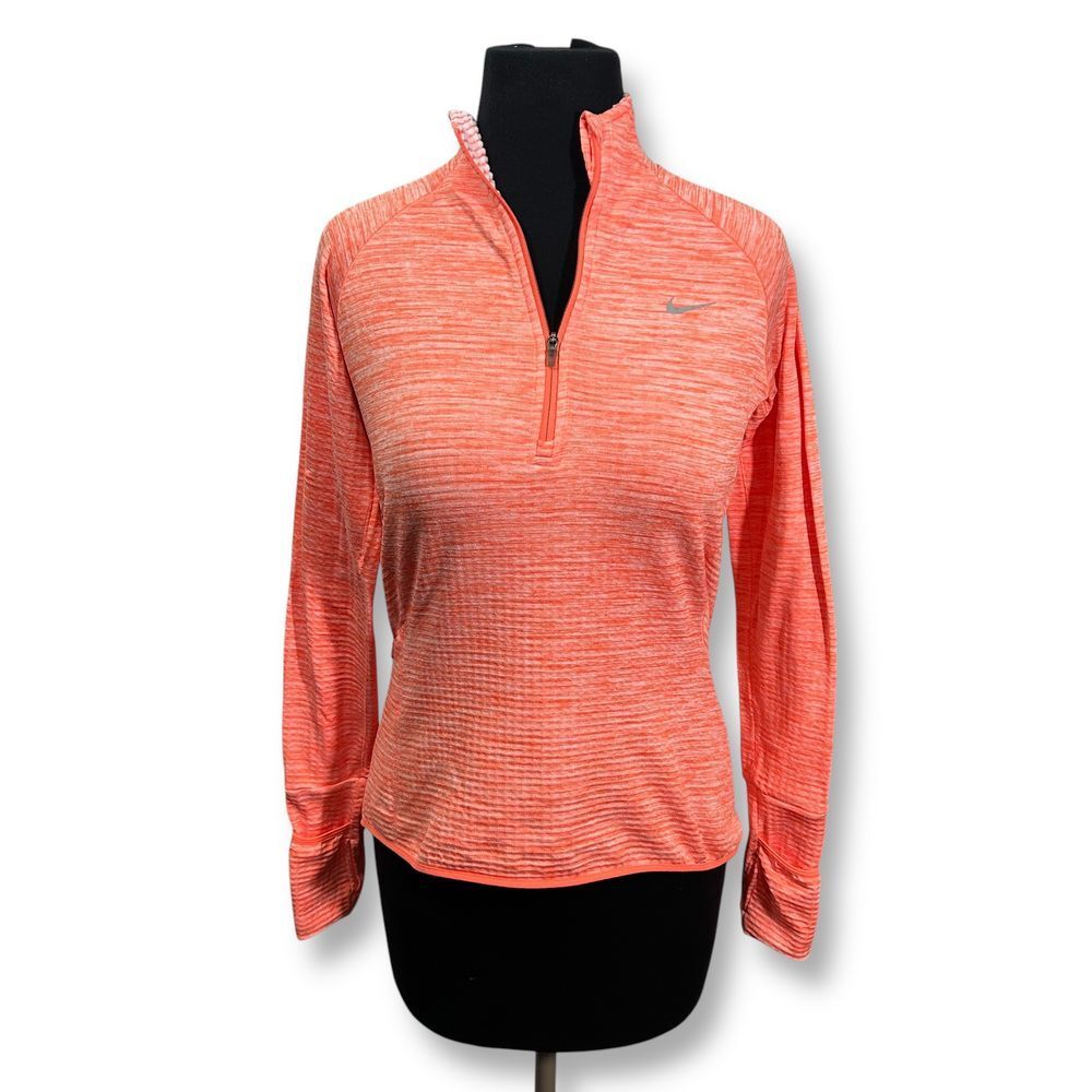 EUC Nike x Soul Cycle Quarter Zip Running Top Coral Heather Athletic Pullover